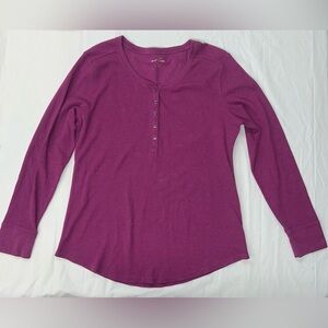 Eddie Bauer Women's Size XXL Waffle Knit Long Sleeve Pink Top